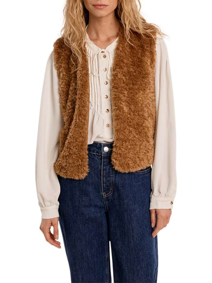 Veste sans manches camel en...
