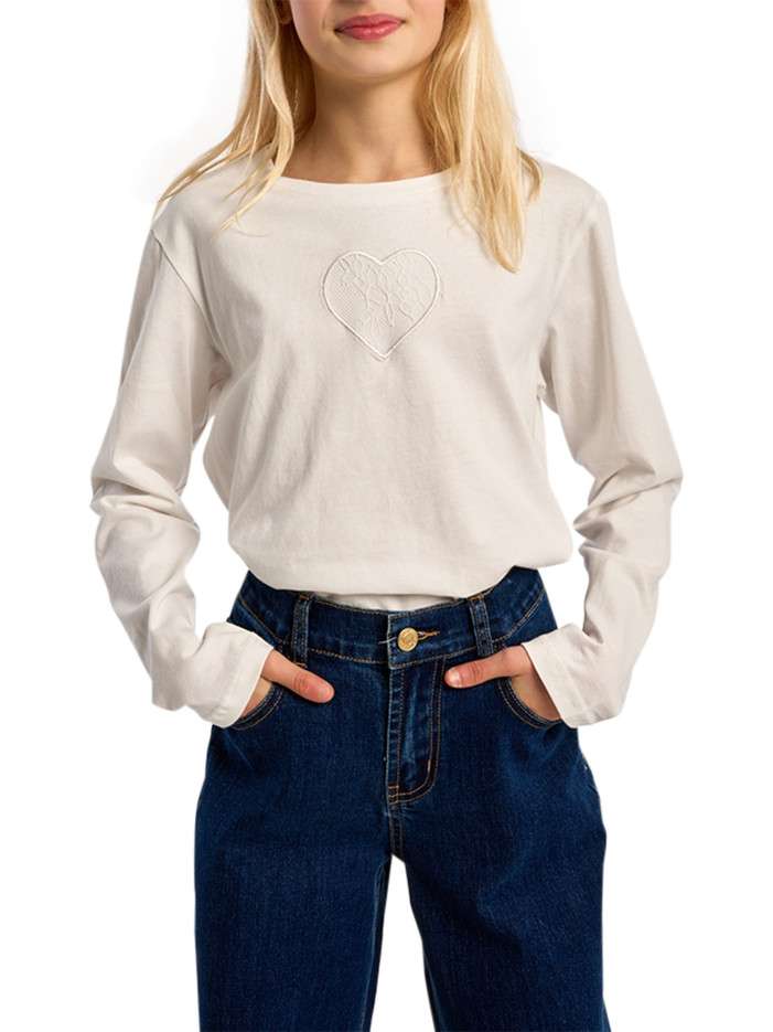 T-shirt en coton blanc avec...