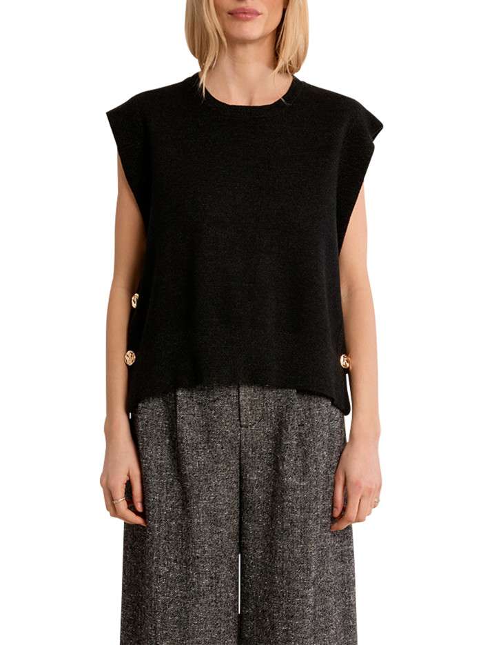 Pull anthracite uni à coupe...