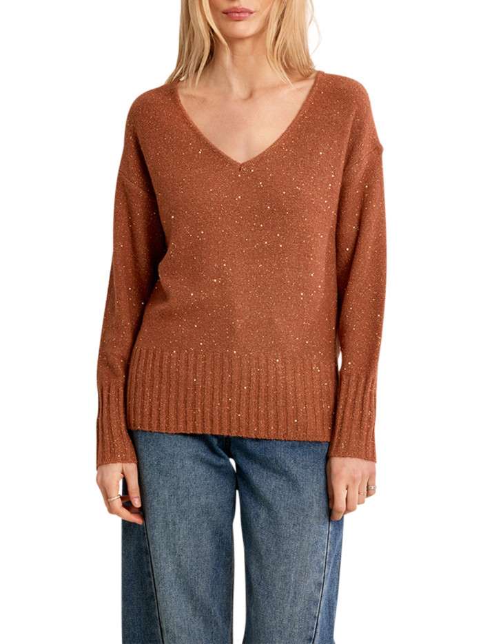Pull brique orné de...
