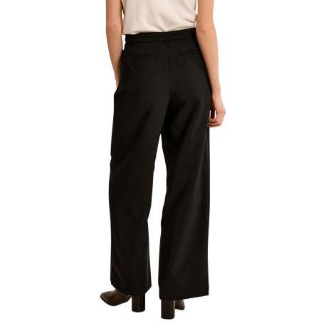 Pantalon noir dotée d'une coupe large avec une ceinture et des boucles dorés - Image 3