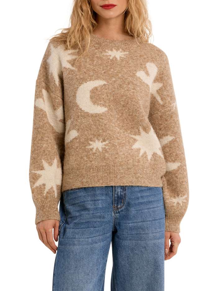 Pull beige uni avec une...