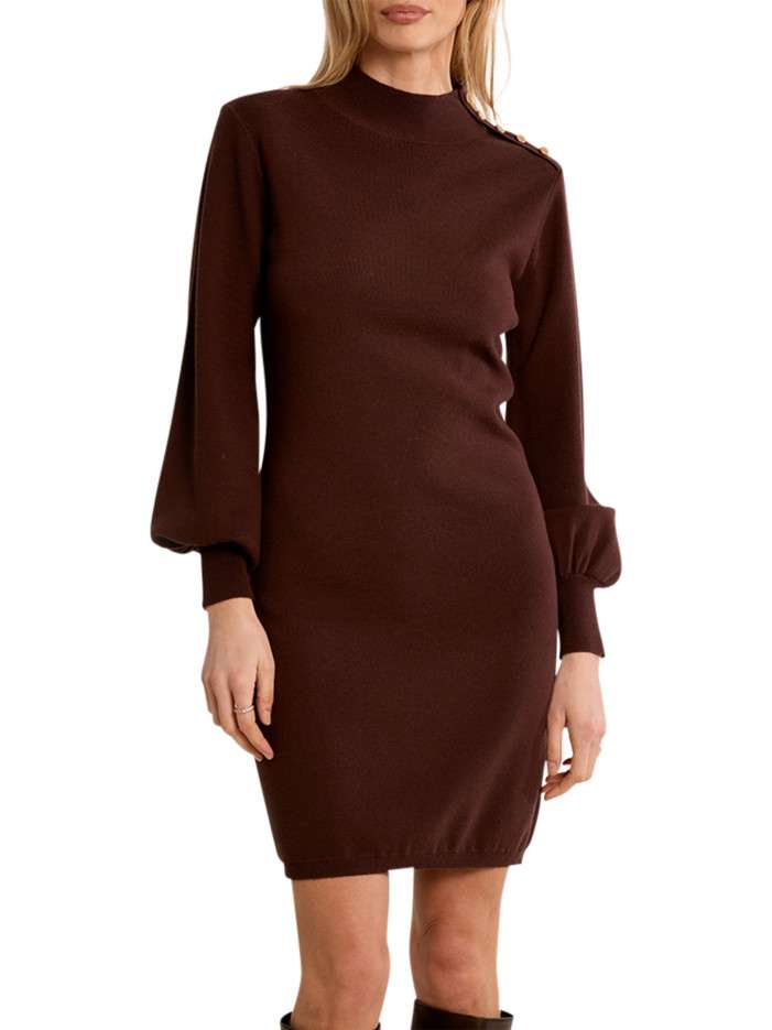 Robe chocolat à coupe...