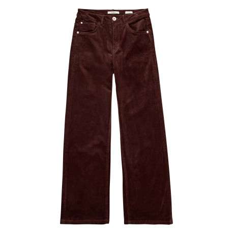 Pantalon chino en coton marron à coupe bootcut pourvu de poches