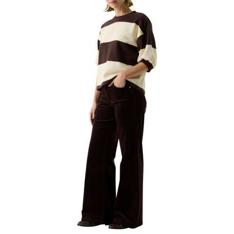 Pantalon chino en coton marron à coupe bootcut pourvu de poches - Image 2