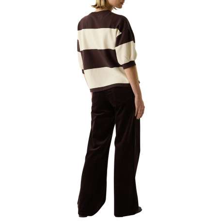 Pantalon chino en coton marron à coupe bootcut pourvu de poches - Image 3