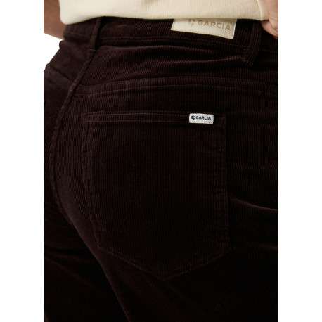 Pantalon chino en coton marron à coupe bootcut pourvu de poches - Image 4