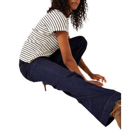 Jean en coton brut à coupe bootcut pourvu de multiples poches - Image 5