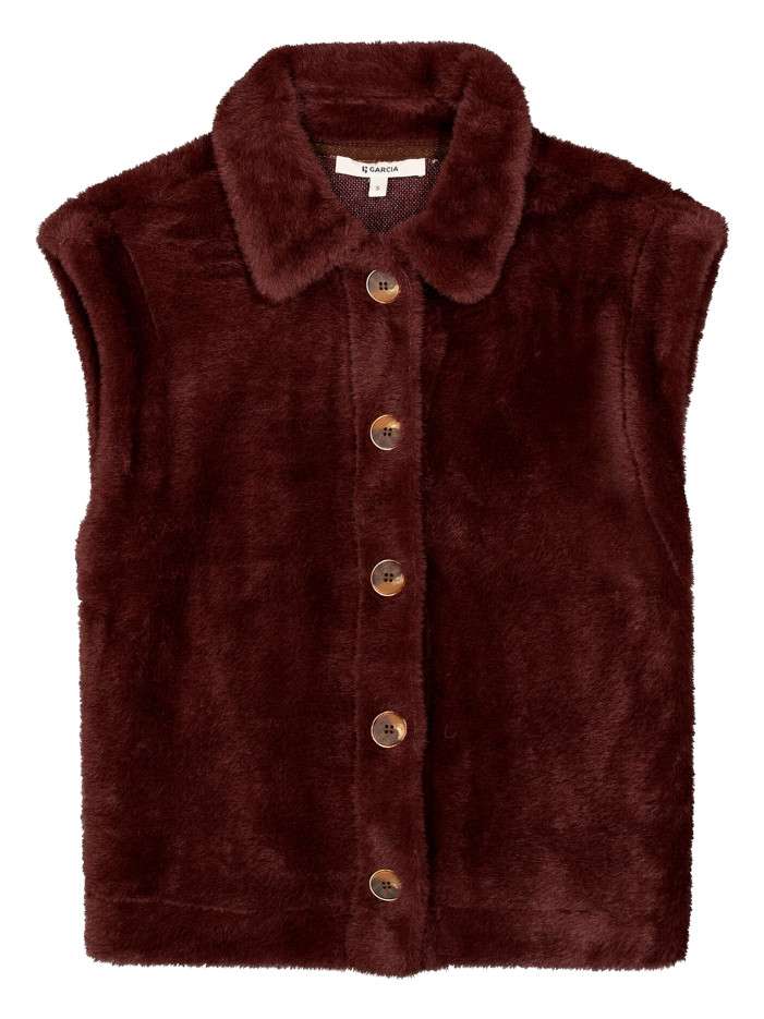 Gilet marron sans manche à...