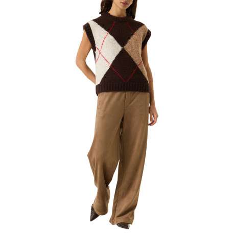 Pantalon chino beige à coupe bootcut pourvu d'une large ceinture élastiquée - Image 5