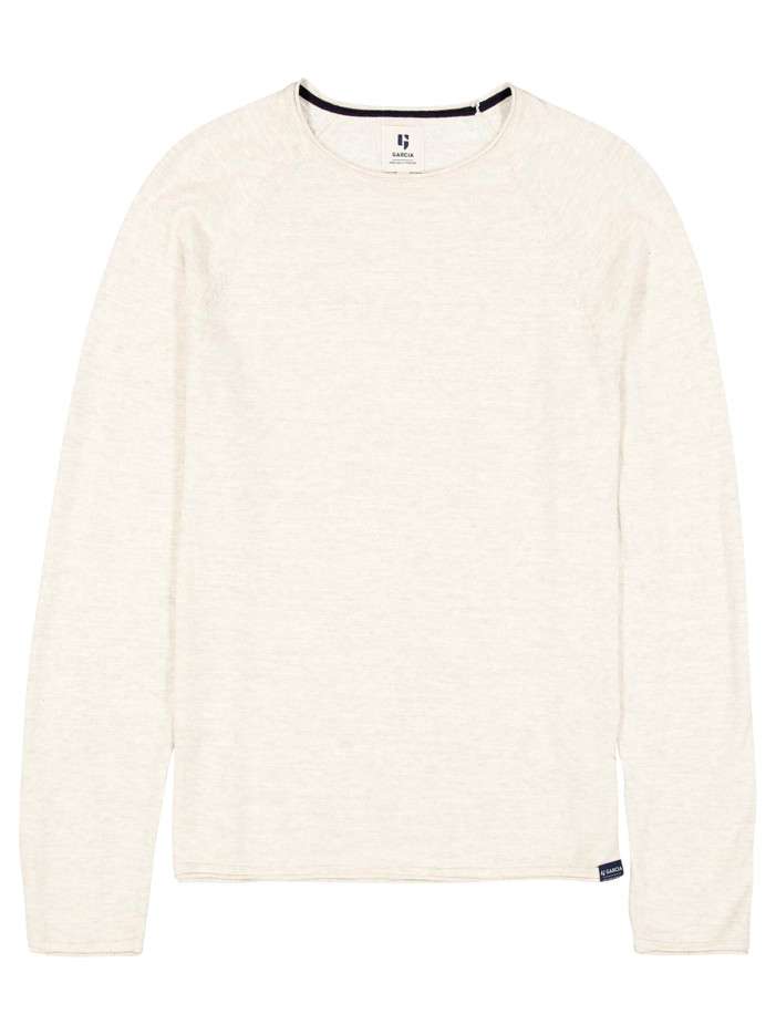 Pull en coton mélangé écru...