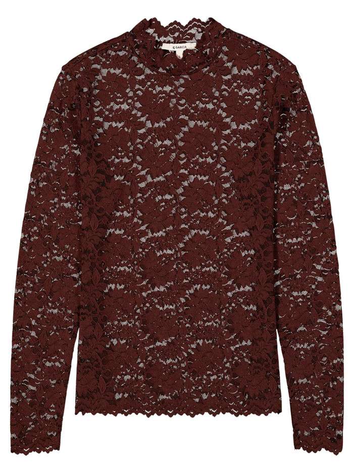 T-shirt marron à motifs...