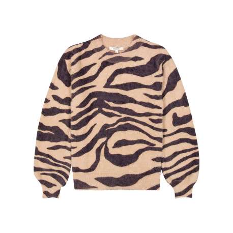 Pull noir à coupe ajustée pourvu d'un col rond et de manches longues
