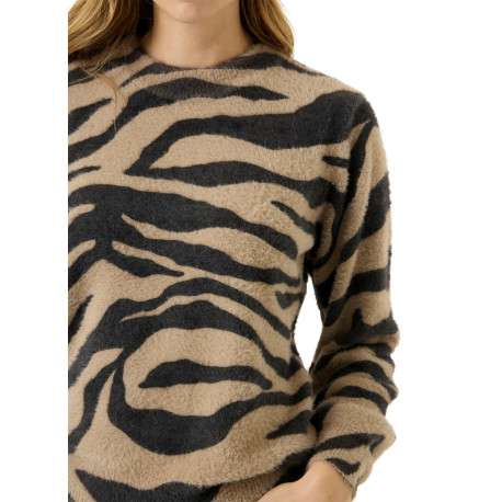 Pull noir à coupe ajustée pourvu d'un col rond et de manches longues - Image 4