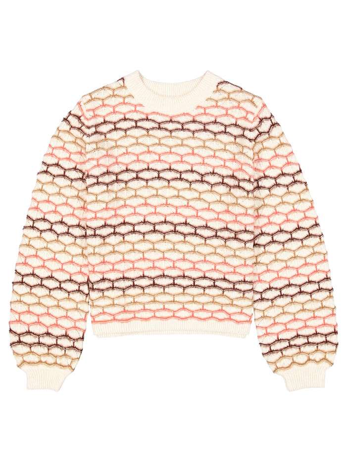Pull en coton mélangé écru...