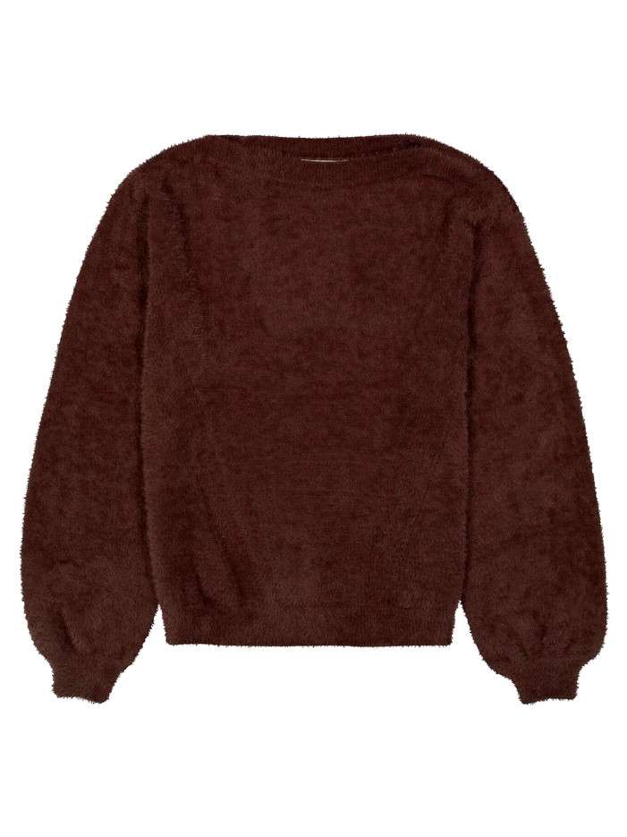 Pull marron à coupe droite...