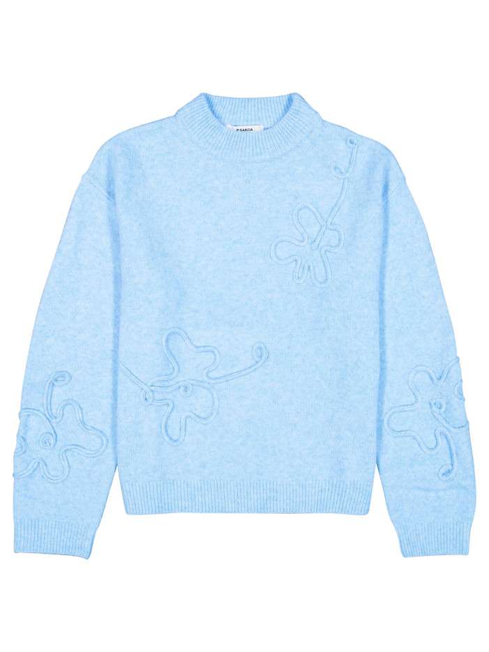 Pull bleu à coupe droite...
