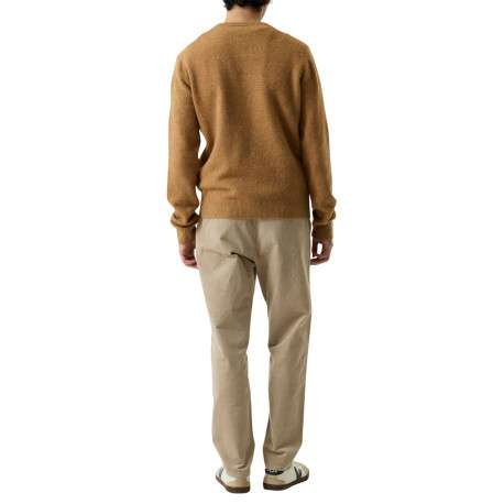 Pull camel à coupe droite pourvu d'un col rond et de manches longues - Image 3