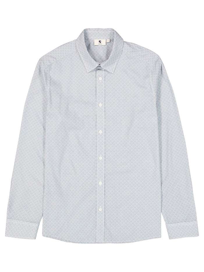 Chemise en coton bleue à...