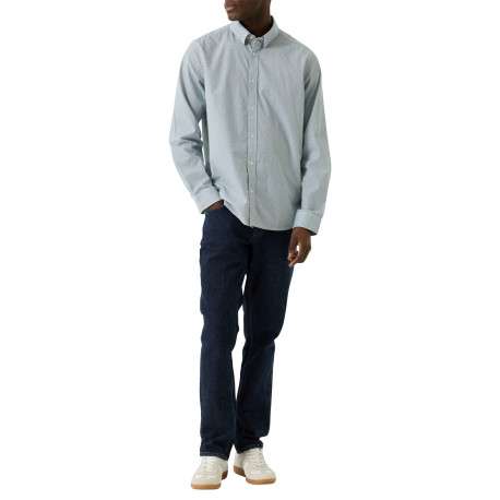Chemise en coton bleue à motifs géométriques pourvue d'une coupe ajustée - Image 5