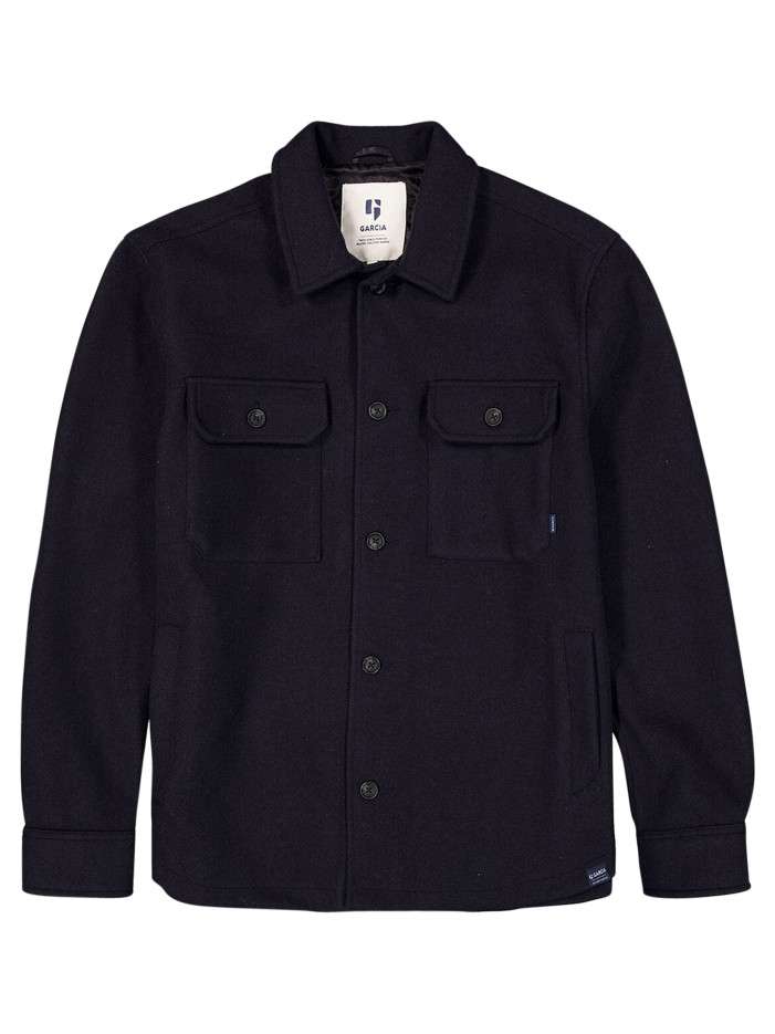 Veste marine à coupe droite...