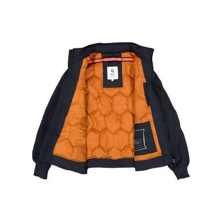 Blouson marine à coupe ajustée pourvu d'un col montant zippé - Image 2