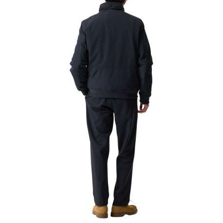 Blouson marine à coupe ajustée pourvu d'un col montant zippé - Image 4