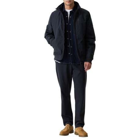 Blouson marine à coupe ajustée pourvu d'un col montant zippé - Image 6