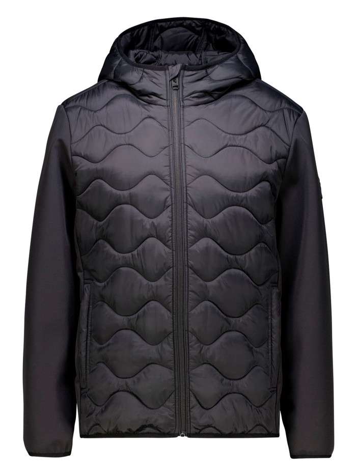 Blouson noir matelassé à...