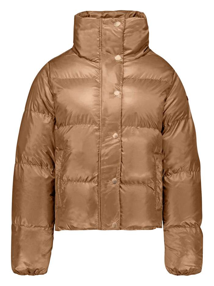 Doudoune beige matelassée à...