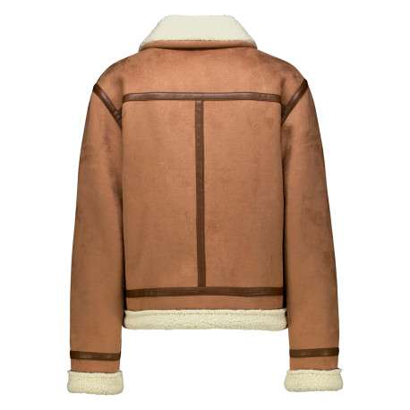 Blouson camel à coupe ajustée pourvu d'un col à revers et de manches longues - Image 2