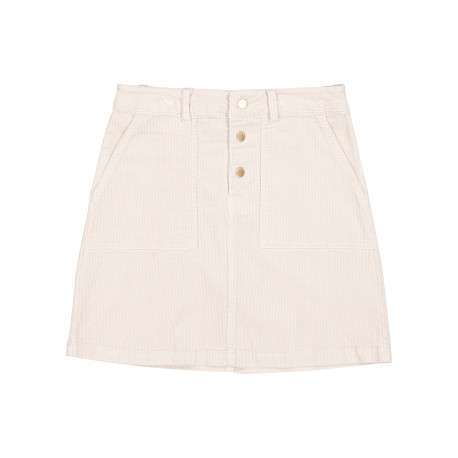 Jupe courte en coton beige pourvue d'une coupe droite et de poches italiennes