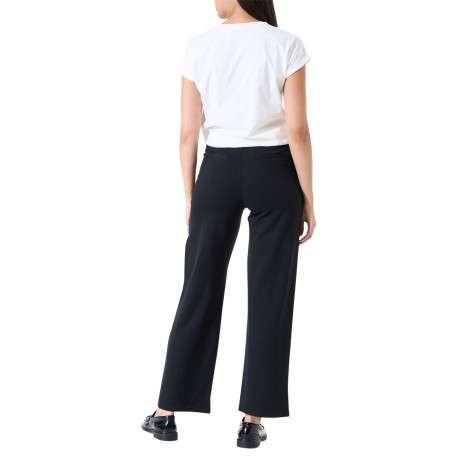 Pantalon chino noir à coupe bootcut pourvu d'une large ceinture élastiquée - Image 3