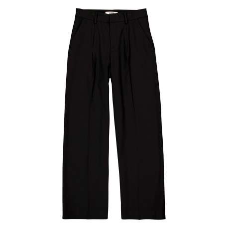 Pantalon chino noir à coupe bootcut pourvu de passants pour la ceinture