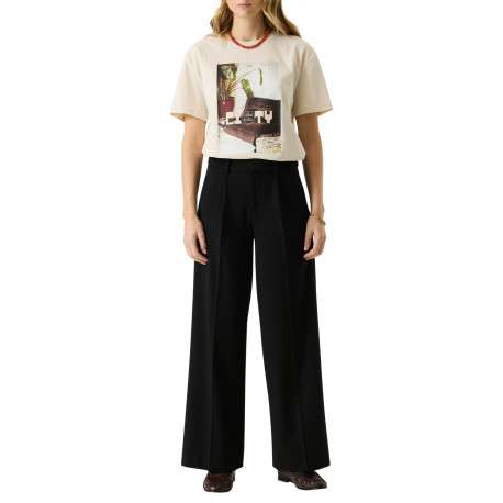 Pantalon chino noir à coupe bootcut pourvu de passants pour la ceinture - Image 2