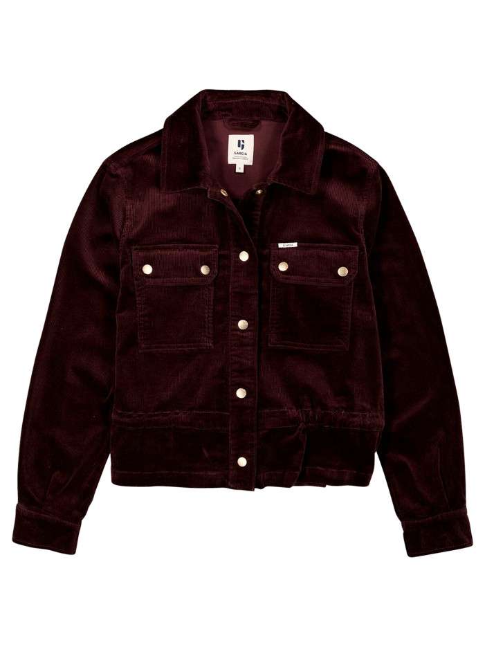 Blouson en coton marron à...