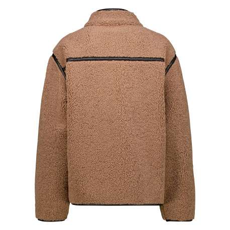 Blouson taupe à coupe ajustée pourvu d'un col montant et de manches longues - Image 2