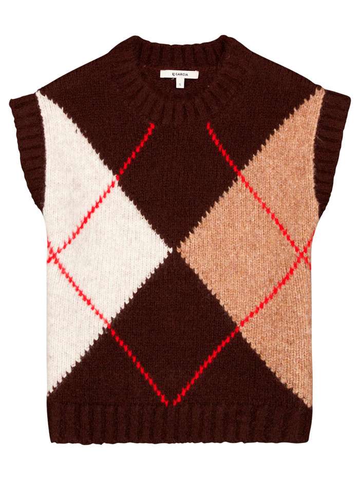 Pull marron coupe droite...