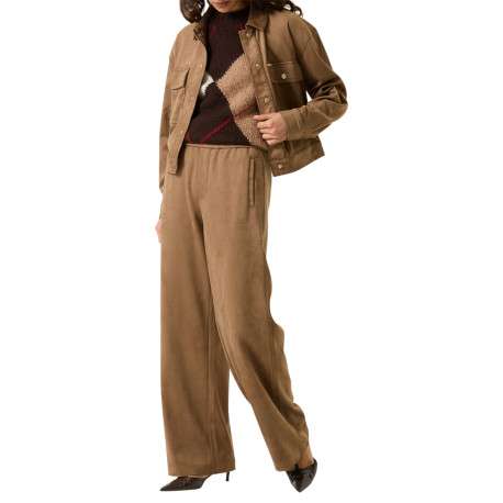 Blouson taupe à coupe droite pourvu d'un col à revers et de manches longues - Image 5
