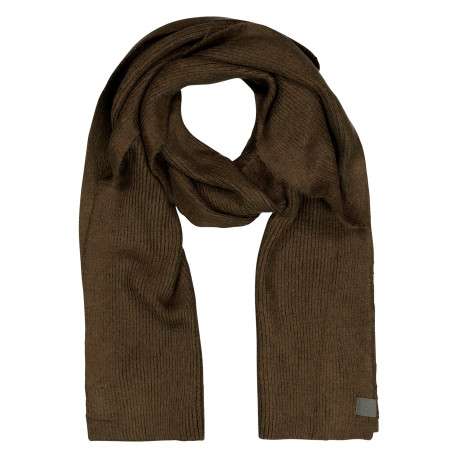 Écharpe kaki en maille tricotée pourvue de l'étiquette de la marque