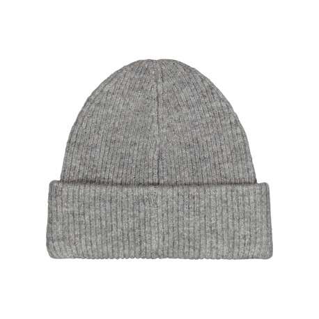 Bonnet gris en maille tricotée pourvu de l'étiquette de la marque - Image 2