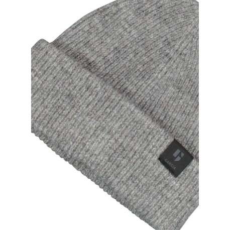 Bonnet gris en maille tricotée pourvu de l'étiquette de la marque - Image 3