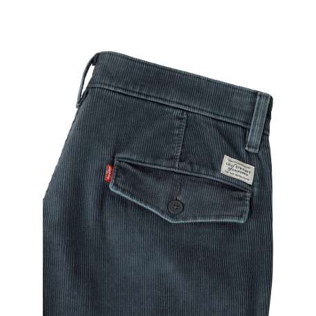Pantalon Chino en coton vert à coupe droite pourvu de poches italiennes - Image 2