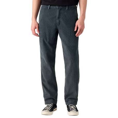 Pantalon Chino en coton vert à coupe droite pourvu de poches italiennes - Image 3