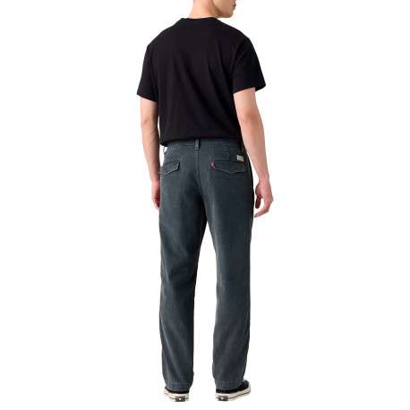 Pantalon Chino en coton vert à coupe droite pourvu de poches italiennes - Image 4