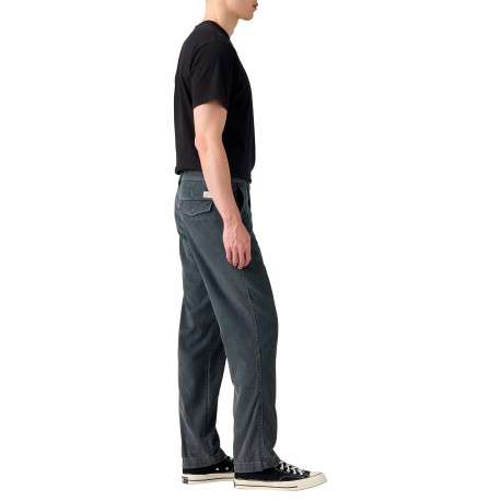 Pantalon Chino en coton vert à coupe droite pourvu de poches italiennes - Image 5