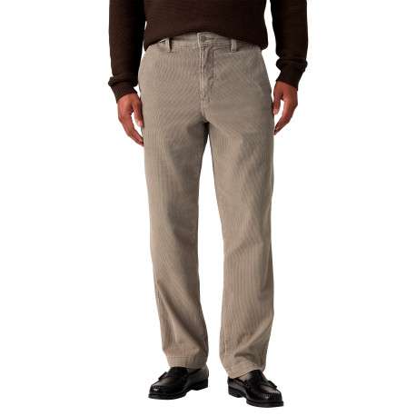 Pantalon Chino en coton gris à coupe droite pourvu de poches italiennes - Image 3