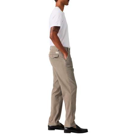 Pantalon Chino en coton gris à coupe droite pourvu de poches italiennes - Image 5