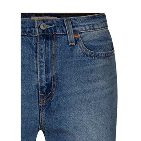 Jean Wedgie Slim en coton bleu denim délavé doté de 5 poches - Image 3
