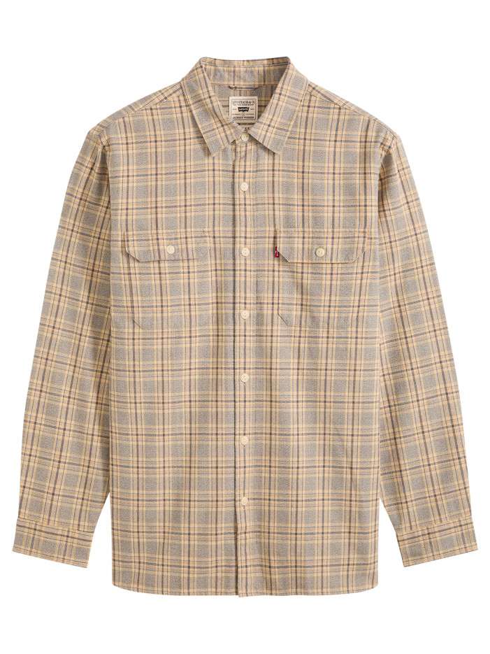 Chemise en coton beige à...